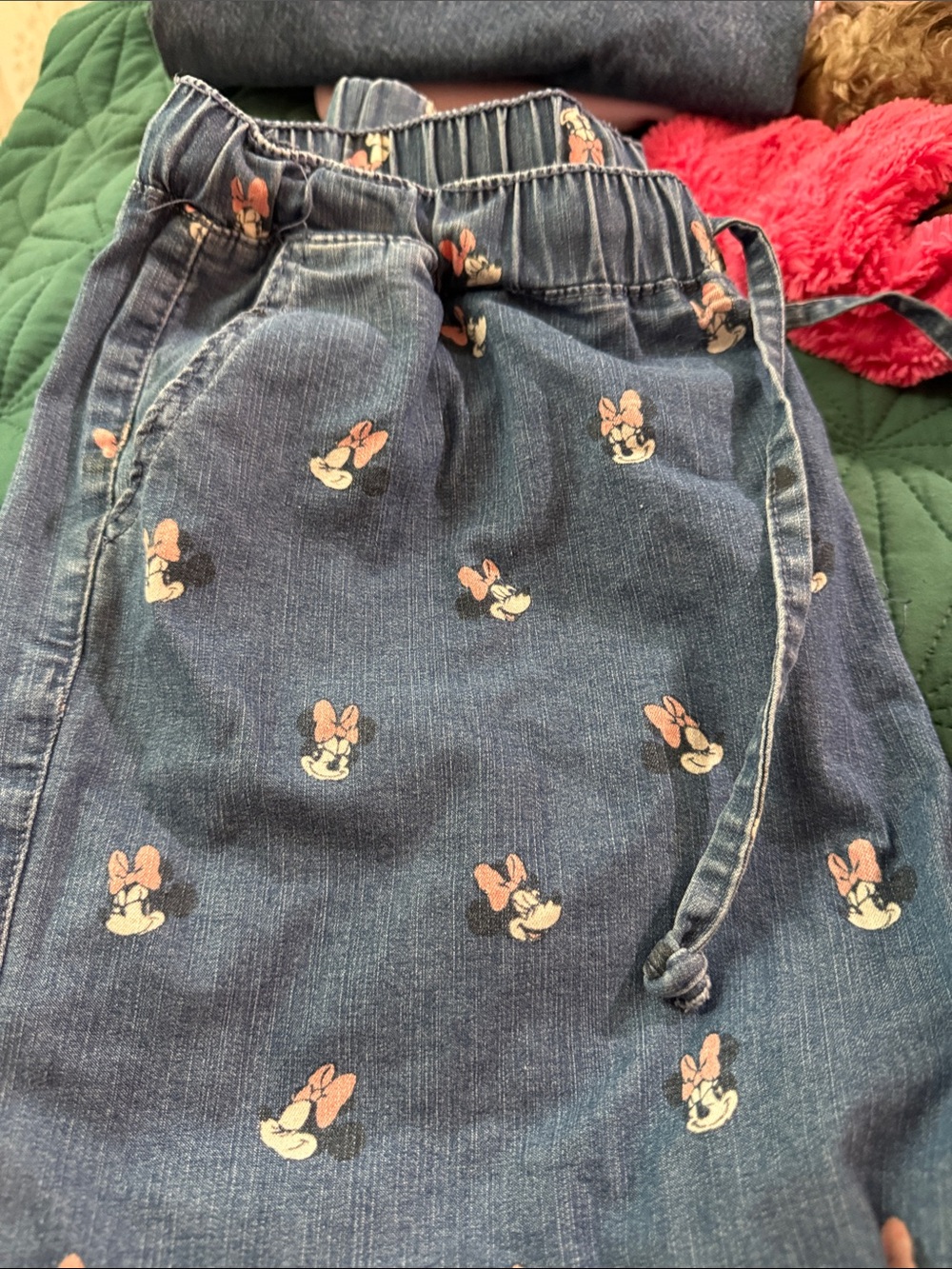 Women’s Denim Jogger Bottoms with Minnie Print